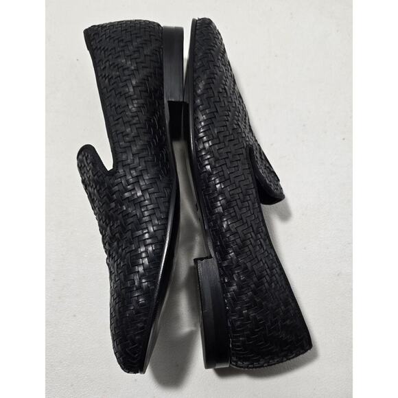 Roberto Cavalli Men\'s Night Woven Leather Loafers Black Size 39 EU/ 6 US. main image 8